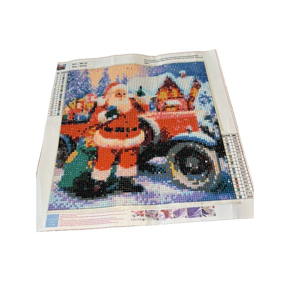 Santa Truck of Gift Completed DYI 5D Diamond Painting 30"x 30" Unframed